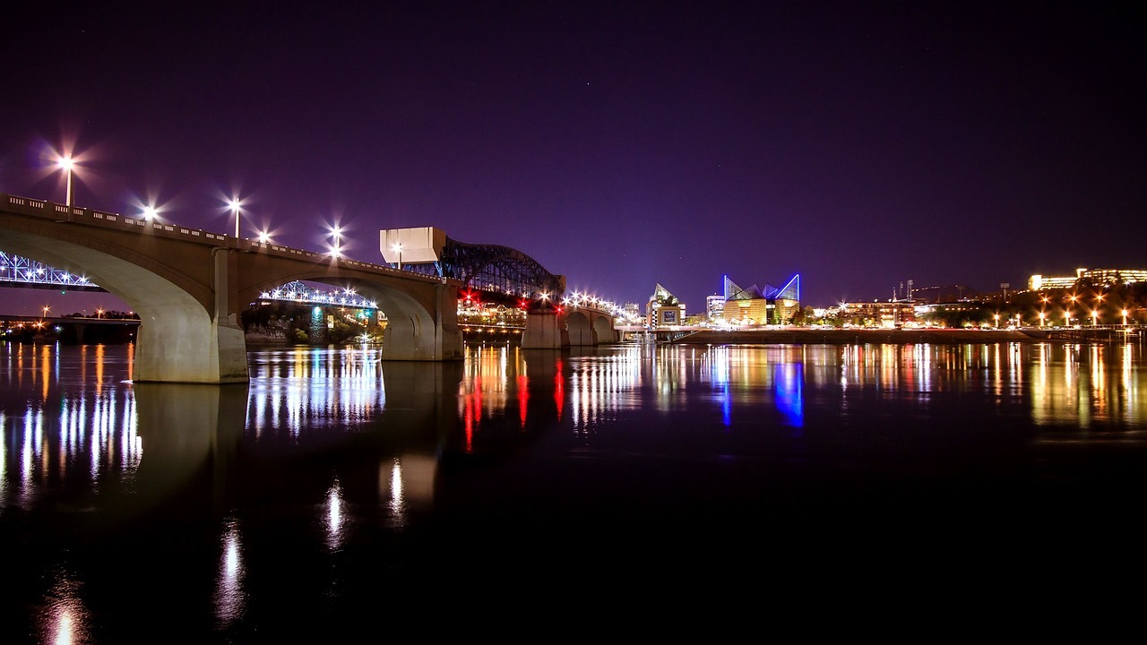 cityscape, bridge, chattanooga