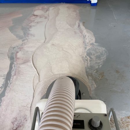 Garage floor coating process - Concrete girding