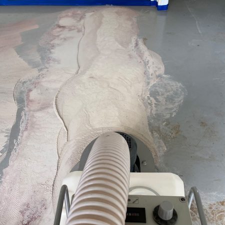 Project_3_During Garage floor coating process - Concrete girding